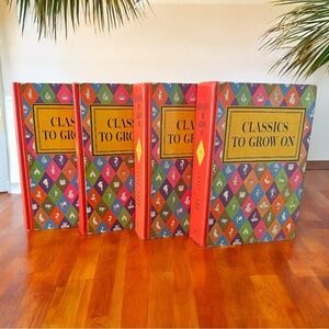 VINTAGE 1966 ‘Classics to Grow On’ Set of 4 Books - Robin Hood, Dickens, & More
